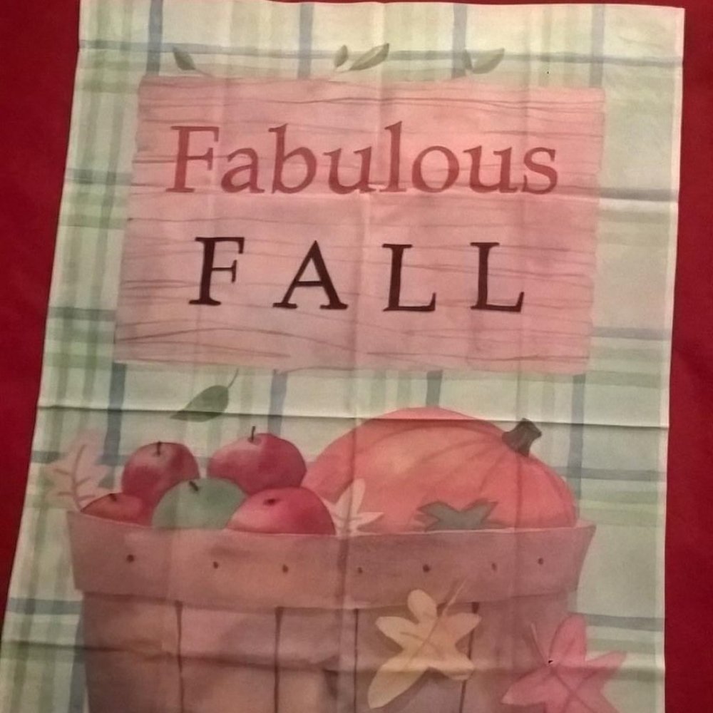 Fabulous Fall Garden Flag by Toland , 28 " X 40", sign by M Saylor